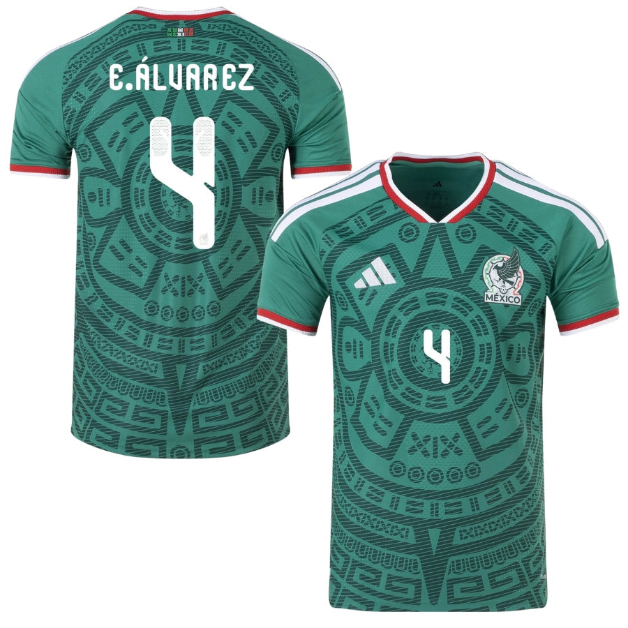 Mexico Home E.ÁLVAREZ 4 Authentic Player [Slim Fit] Player Shirt 2026 World Cup
