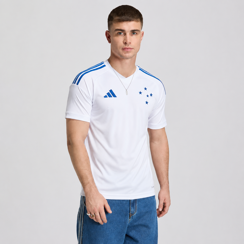 Cruzeiro II 26/27 Adidas Masculina - Branco+Azul - Fan Version