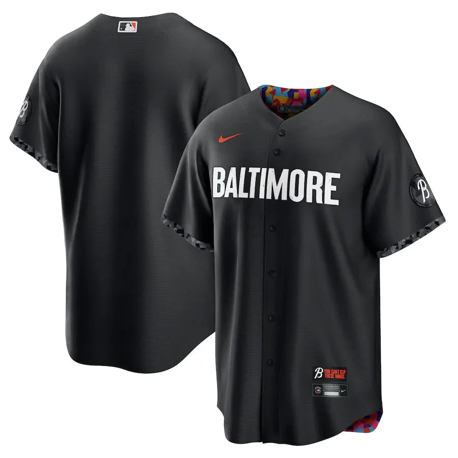 Jersey MLB Baltimore Orioles Black City Connect Torcedor Masculina Preta