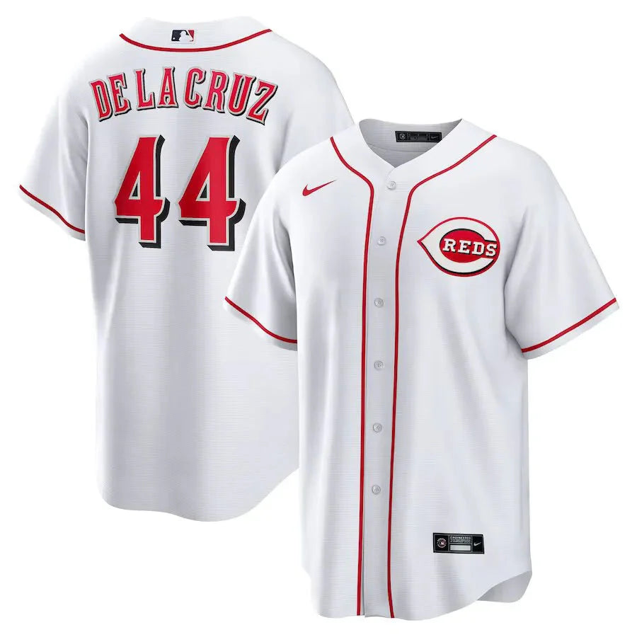 Jersey MLB Cincinnati Reds Home Torcedor Masculina Branca Elly De La Cruz 44