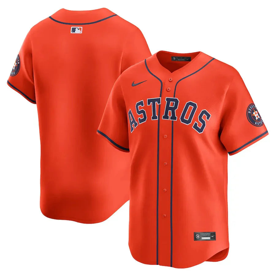 Jersey MLB Houston Astros Orange Alternate Limited Masculina Laranja