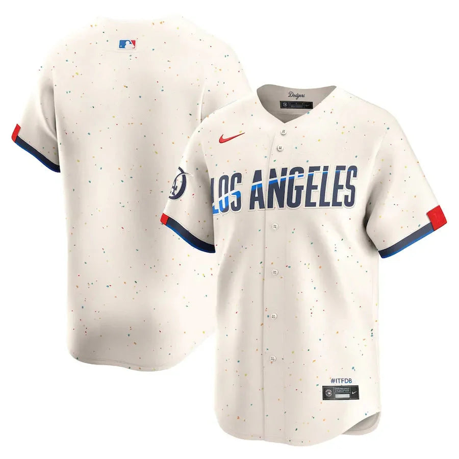Jersey MLB Los Angeles Dodgers City Connect Torcedor Masculina Bege