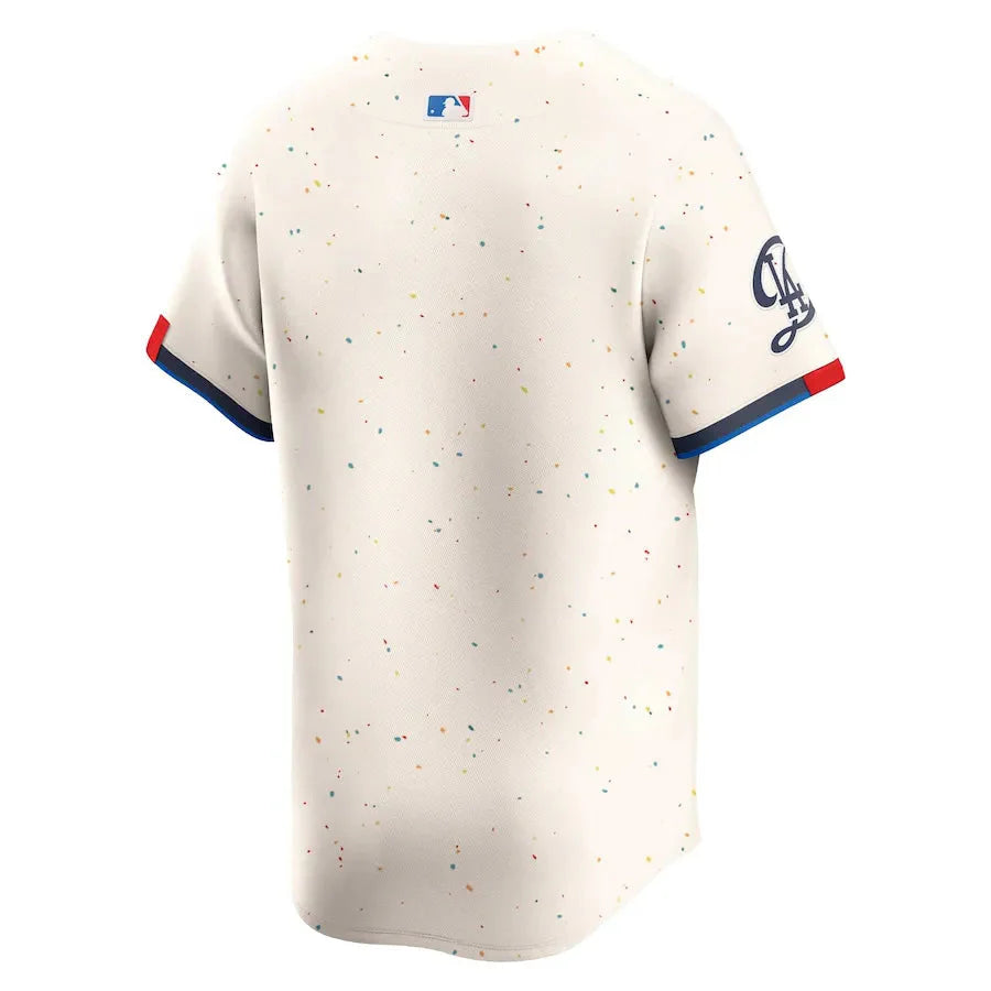 Jersey MLB Los Angeles Dodgers City Connect Torcedor Masculina Bege