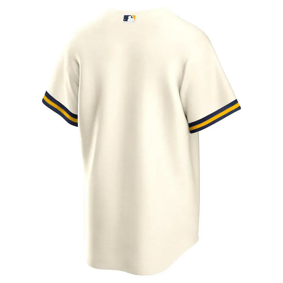 Jersey MLB Milwaukee Brewers Home Torcedor Masculina Bege