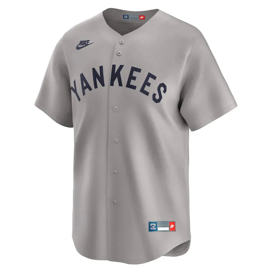 Jersey MLB New York Yankees Away Throwback Cooperstown Collection Limited Torcedor Masculina Cinza Babe Ruth 3