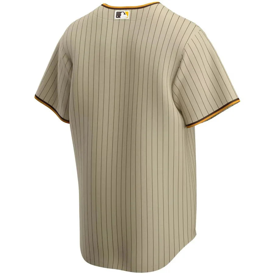 Jersey MLB San Diego Padres Raod Torcedor Masculina Listrada Marrom