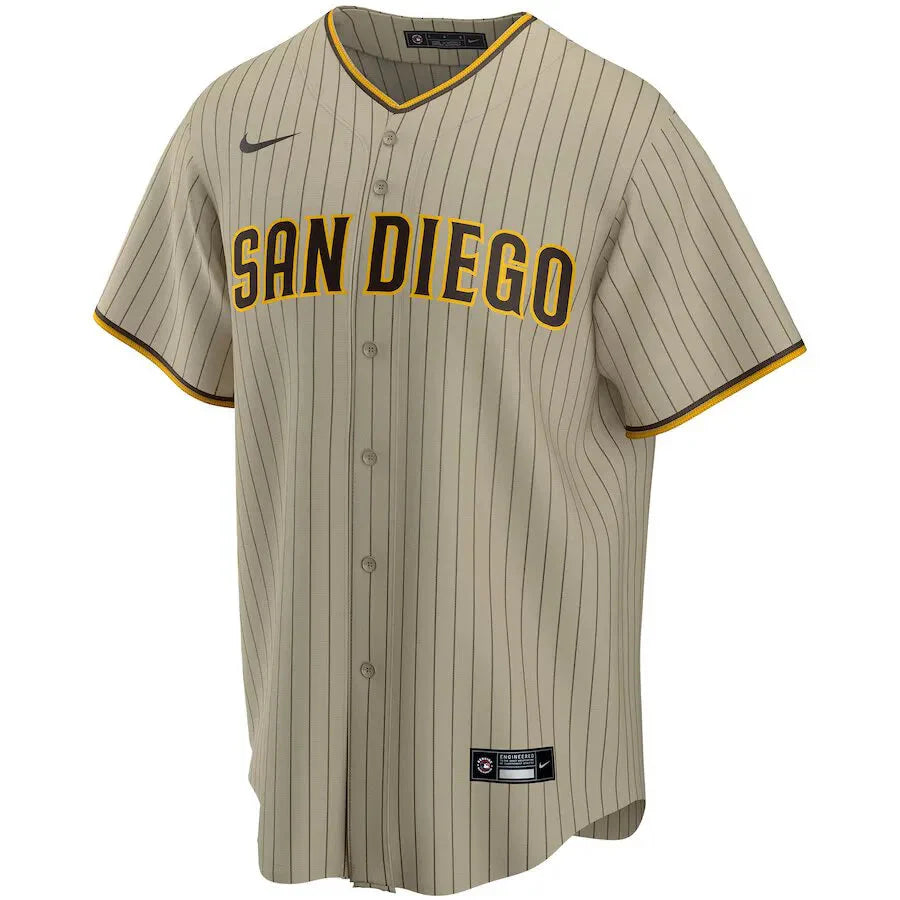 Jersey MLB San Diego Padres Road Torcedor Masculina Listrada Listrada Marrom Tatis Jr. 23