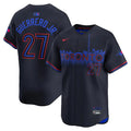 Jersey MLB Toronto Blue Jays City Connect Torcedor Masculina Azul Marinho Vladimir Guerrero Jr. 27
