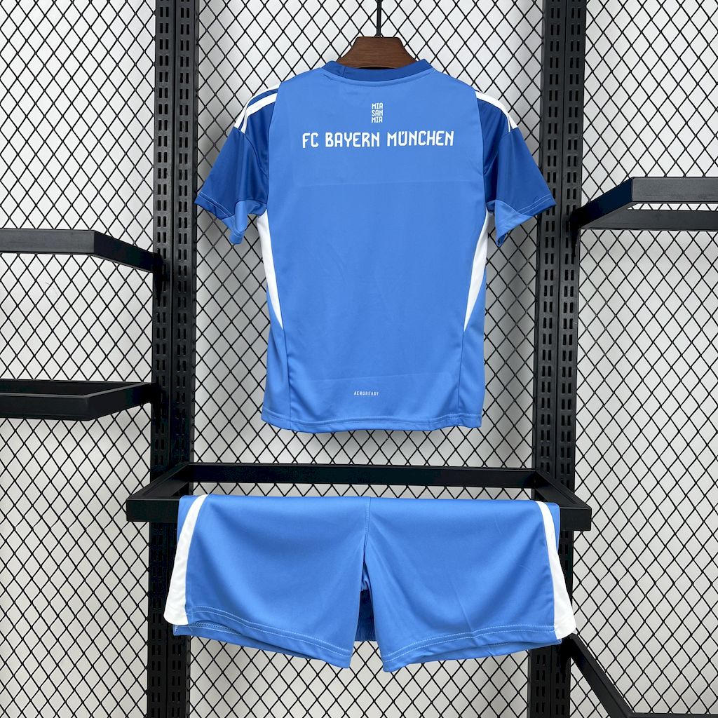 Bayern Munich 2025/26 Blue Goalkeeper Kids Kit