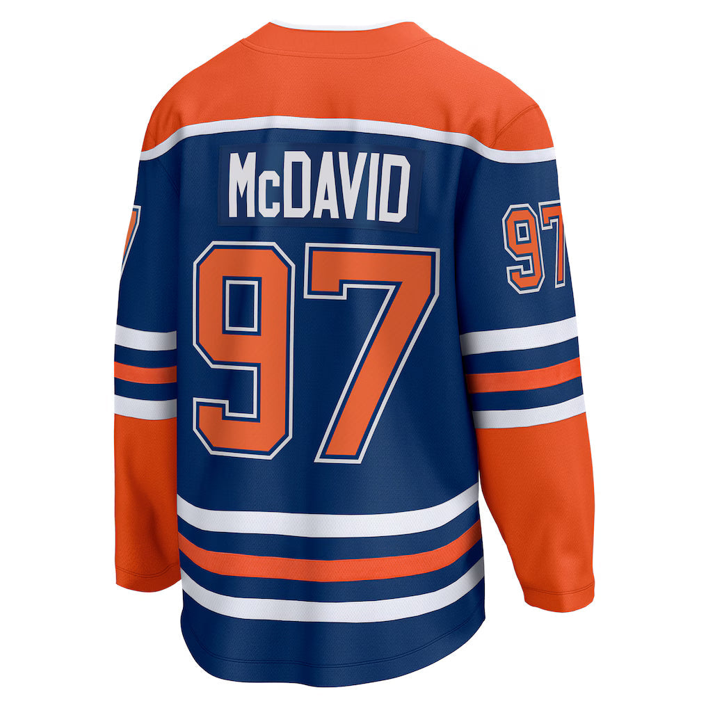 Men's Edmonton Oilers Connor McDavid Royal Home Breakaway Jersey